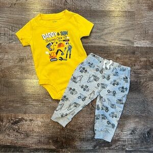 Carters Baby Boy Daddy and Son Building Crew Construction Outfit Size 9 Months